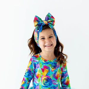 Bums & Roses - Baby & Kids Bamboo Pajamas - Kaleidorose Biggie Bow - Image 1