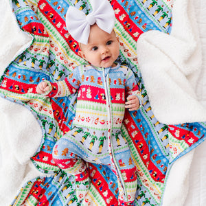 Bums & Roses - Baby & Kids Bamboo Pajamas - Buddy The Elf™ Fair Isle Winter Wonderland Bum Bum Blanket - Plush - Image 1