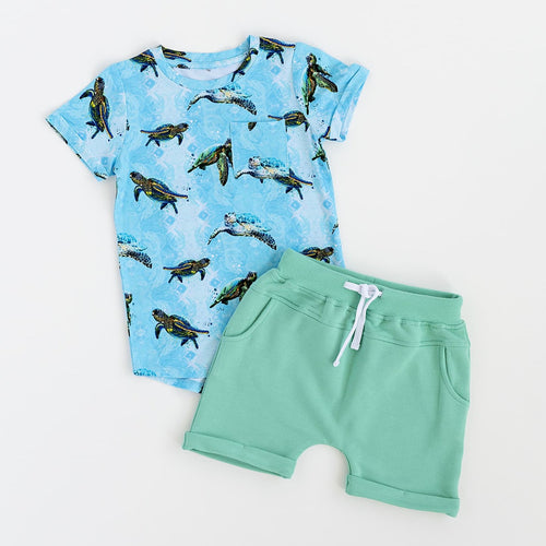 Turtley Awesome T-shirt & Shorts Set - Image 2 - Bums & Roses