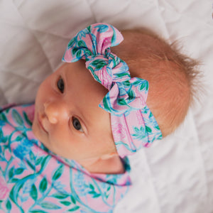 Baby Kids Bamboo Pajamas — Botanically Speaking Headwrap — Image 1
