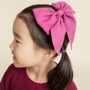 Baby Kids Bamboo Pajamas — Plum Pickin’ Woven Alligator Clip — Image 1