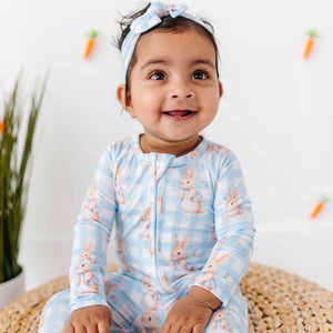 Baby Kids Bamboo Pajamas — Cottontail Cutie Convertible Romper — Image 1