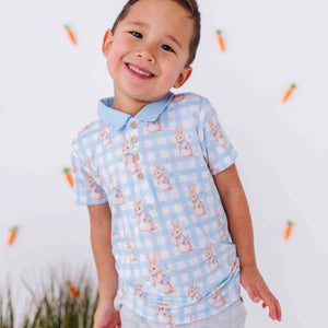 Baby Kids Bamboo Pajamas — Cottontail Cutie Boy's Polo — Image 1