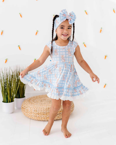 Baby Kids Bamboo Pajamas — Cottontail Cutie Party Dress & Shorts Set — Image 1