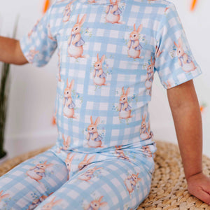 Baby Kids Bamboo Pajamas — Cottontail Cutie Short Sleeve Two-Piece Pajama Set — Image 1