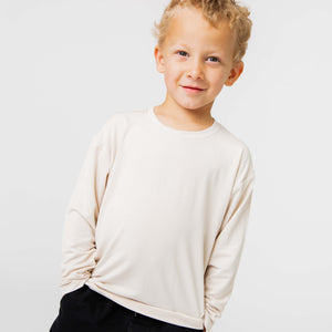 Baby Kids Bamboo Pajamas — Cream Puff Long Sleeve Shirt — Image 1