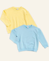 Baby Kids Bamboo Pajamas — Solids Crew Neck Sweatshirt Bundle — Image 1