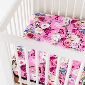 Make My Heart Flutter Crib Sheet - Image 1 - Bums & Roses