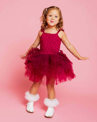 Baby Kids Bamboo Pajamas — Crimson Heart Tulle Tutu Dress — Image 1