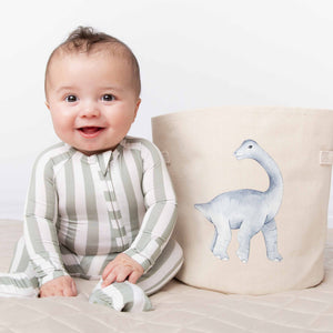 Baby Kids Bamboo Pajamas — Cuddle-saurus Basket — Image 1