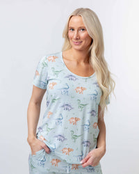 Baby Kids Bamboo Pajamas — Cuddle-saurus Women's Short Sleeve T-Shirt — Image 1