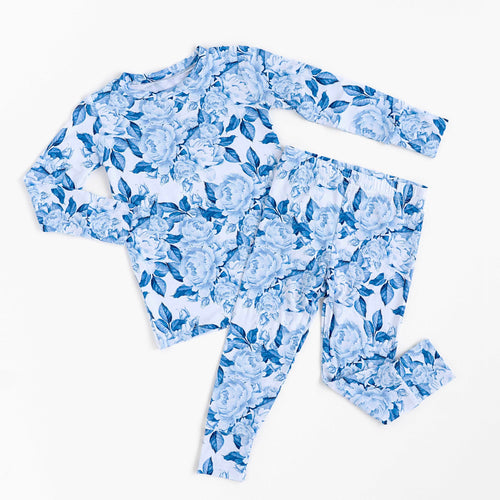My Something Blue Two-Piece Pajama Set - Long Sleeves - Image 2 - Bums & Roses