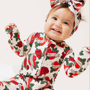 Baby Kids Bamboo Pajamas — Daddy's Girl Convertible Romper — Image 1