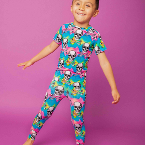 Baby Kids Bamboo Pajamas — Dead Serious Short Sleeve Pajama Set — Image 1