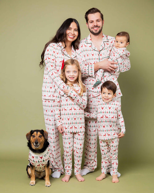 Baby Kids Bamboo Pajamas — Deer to Dream Men's Collar Shirt & Pants Set — Image 2