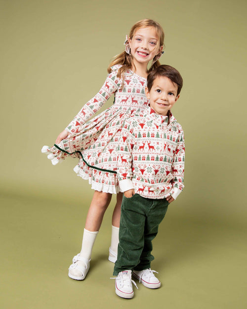 Baby Kids Bamboo Pajamas — Deer to Dream 1/4 Zip Pullover Sweatshirt — Image 8