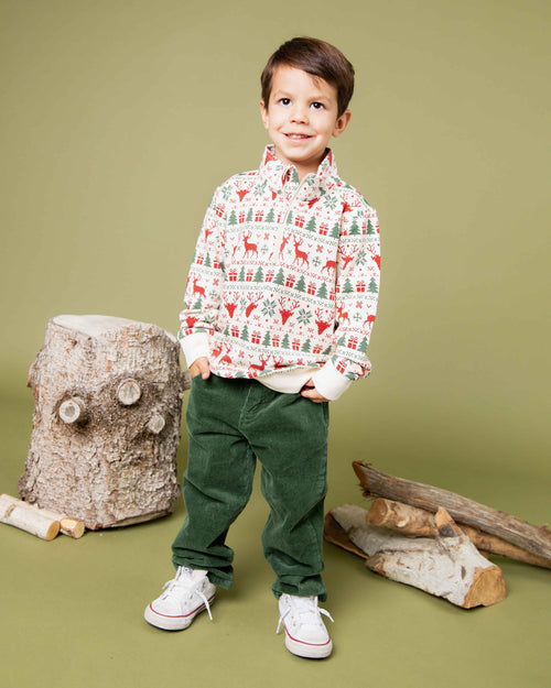 Baby Kids Bamboo Pajamas — Deer to Dream 1/4 Zip Pullover Sweatshirt — Image 4