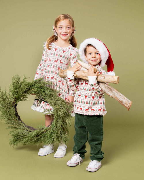 Baby Kids Bamboo Pajamas — Deer to Dream 1/4 Zip Pullover Sweatshirt — Image 5