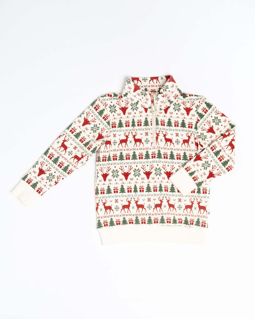 Baby Kids Bamboo Pajamas — Deer to Dream 1/4 Zip Pullover Sweatshirt — Image 2