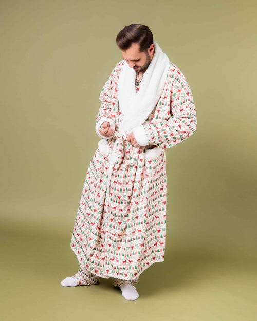 Baby Kids Bamboo Pajamas — Deer to Dream Adult Plush Robe — Image 2