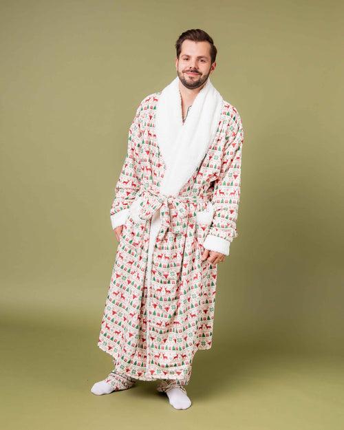 Baby Kids Bamboo Pajamas — Deer to Dream Adult Plush Robe — Image 5