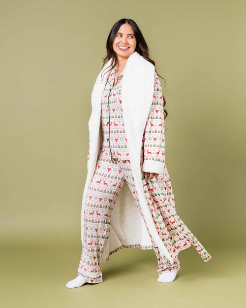 Baby Kids Bamboo Pajamas — Deer to Dream Adult Plush Robe — Image 8