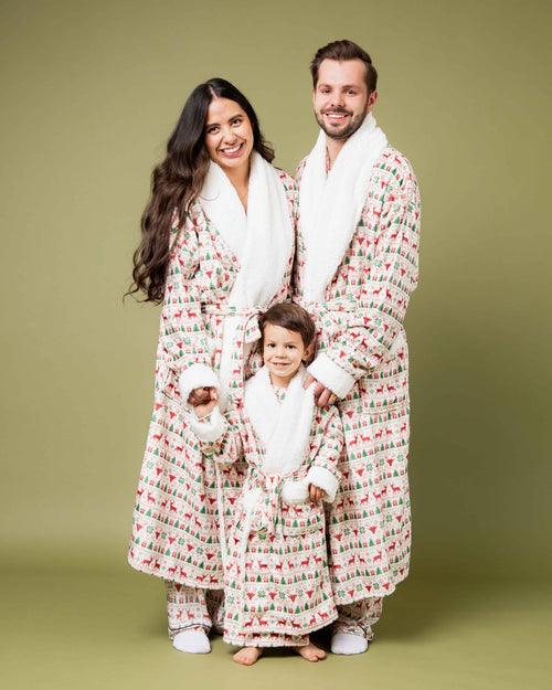 Baby Kids Bamboo Pajamas — Deer to Dream Adult Plush Robe — Image 1