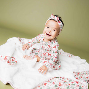 Baby Kids Bamboo Pajamas — Deer to Dream Bum Bum Blanket- Plush — Image 1