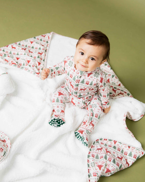 Baby Kids Bamboo Pajamas — Deer to Dream Bum Bum Blanket- Plush — Image 9