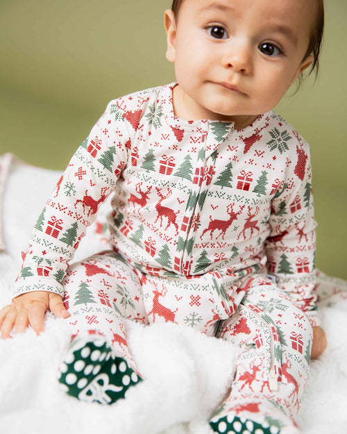 Baby Kids Bamboo Pajamas — Deer to Dream Footie — Image 1