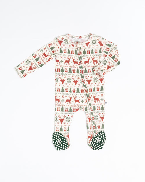 Baby Kids Bamboo Pajamas — Deer to Dream Footie — Image 2