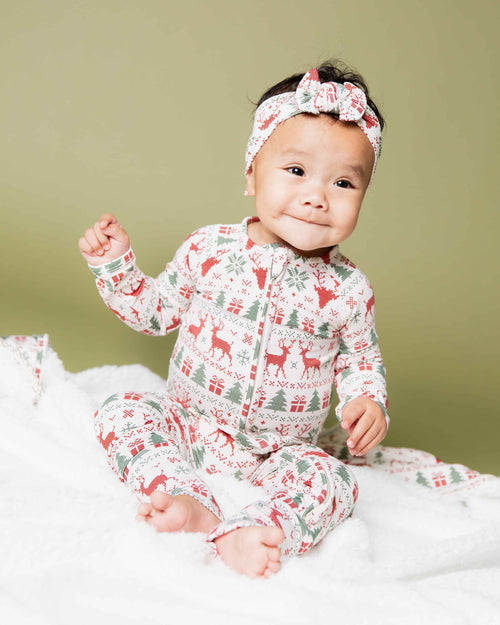Baby Kids Bamboo Pajamas — Deer to Dream Headwrap — Image 4