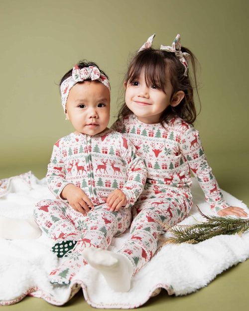 Baby Kids Bamboo Pajamas — Deer to Dream Headwrap — Image 5