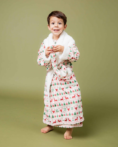 Baby Kids Bamboo Pajamas — Deer to Dream Kids Plush Robe — Image 3