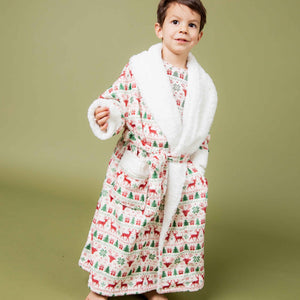 Baby Kids Bamboo Pajamas — Deer to Dream Kids Plush Robe — Image 1