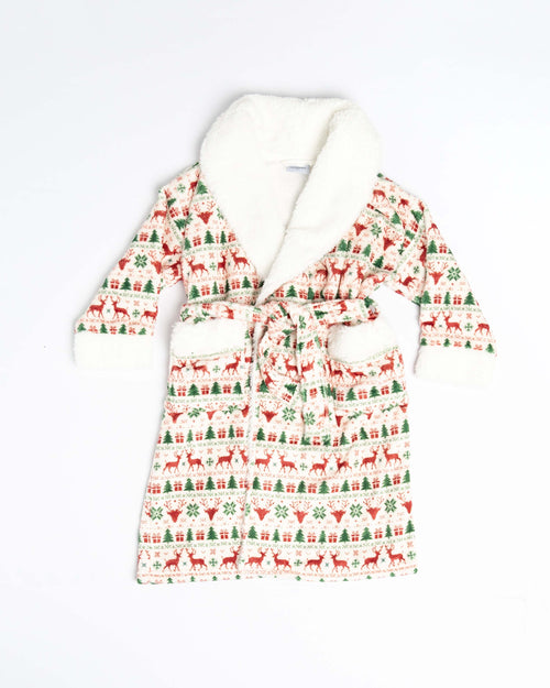 Baby Kids Bamboo Pajamas — Deer to Dream Kids Plush Robe — Image 2