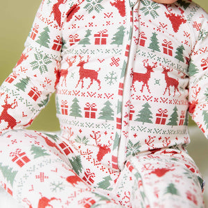 Baby Kids Bamboo Pajamas — Deer to Dream Convertible Romper — Image 1