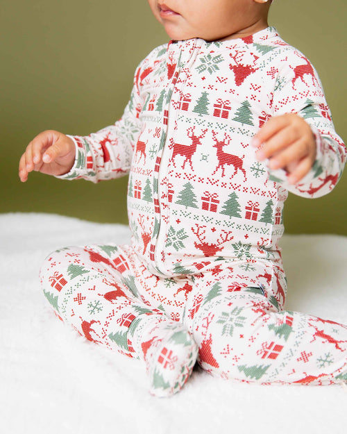 Baby Kids Bamboo Pajamas — Deer to Dream Convertible Romper — Image 10