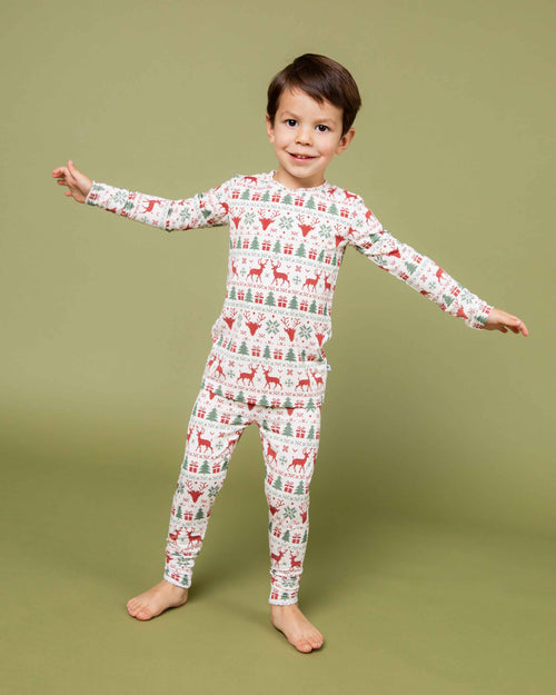 Baby Kids Bamboo Pajamas — Deer to Dream Long Sleeve Pajama Set — Image 1