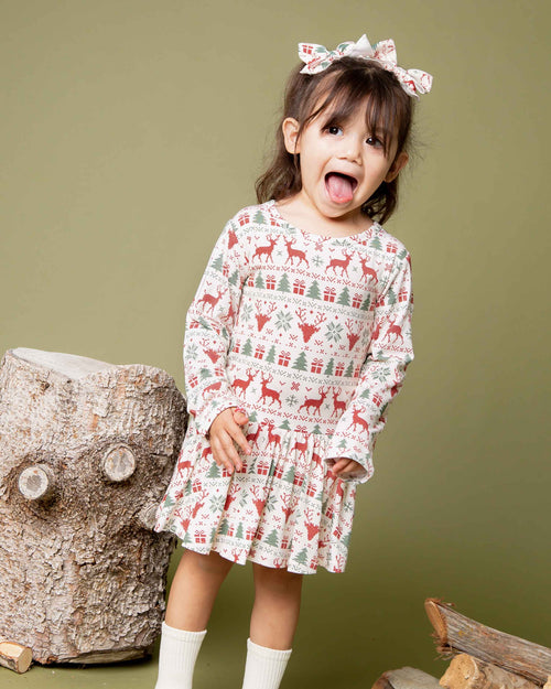 Baby Kids Bamboo Pajamas — Deer to Dream Woven Piggy Clip Set — Image 4