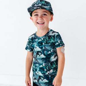 Baby Kids Bamboo Pajamas — Dem Dragons T-Shirt — Image 1