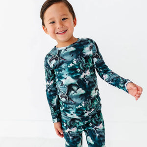 Baby Kids Bamboo Pajamas — Dem Dragons Two-Piece Pajama Set — Image 1