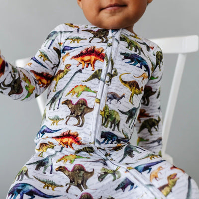 Bums & Roses - Baby & Kids Bamboo Pajamas - Dinomite Convertible Romper - Image 1