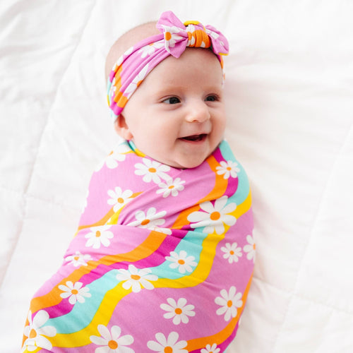 Disco Daysies Swaddle Headwrap Set - Image 3 - Bums & Roses