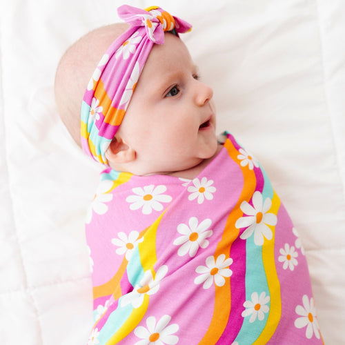 Disco Daysies Swaddle Headwrap Set - Image 4 - Bums & Roses