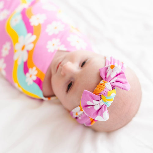 Disco Daysies Swaddle Headwrap Set - Image 5 - Bums & Roses