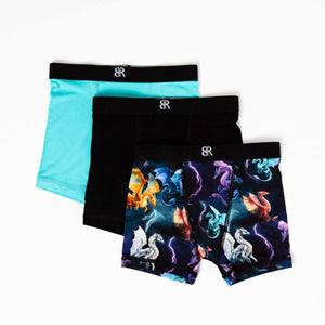 Baby Kids Bamboo Pajamas — Dragon My Heart 3-Pack Boy's Boxer Brief Underwear — Image 1