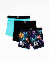 Baby Kids Bamboo Pajamas — Dragon My Heart 3-Pack Boy's Boxer Brief Underwear — Image 1