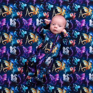 Baby Kids Bamboo Pajamas — Dragon My Heart Bum Bum Blanket — Image 1