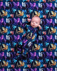 Baby Kids Bamboo Pajamas — Dragon My Heart Bum Bum Blanket — Image 1